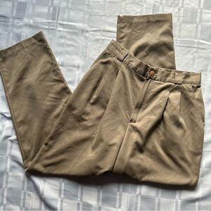 Fundamental Things Petite Vintage Tan Straight Leg Pleated Front Trouser Pants